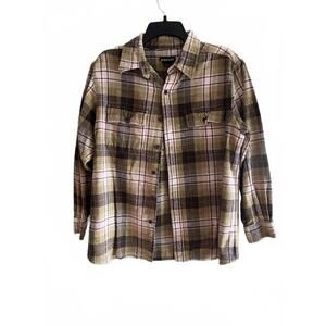 Stanley Medium Plaid‎ Pattern Buttonup Long Sleeves Collared Flannel Shirt